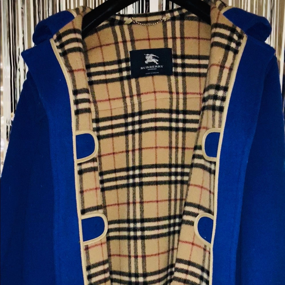 Burberry Long Cobalt Blue Duffel Coat
